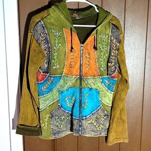 Rising International Multicolor Patchwork Hoodie